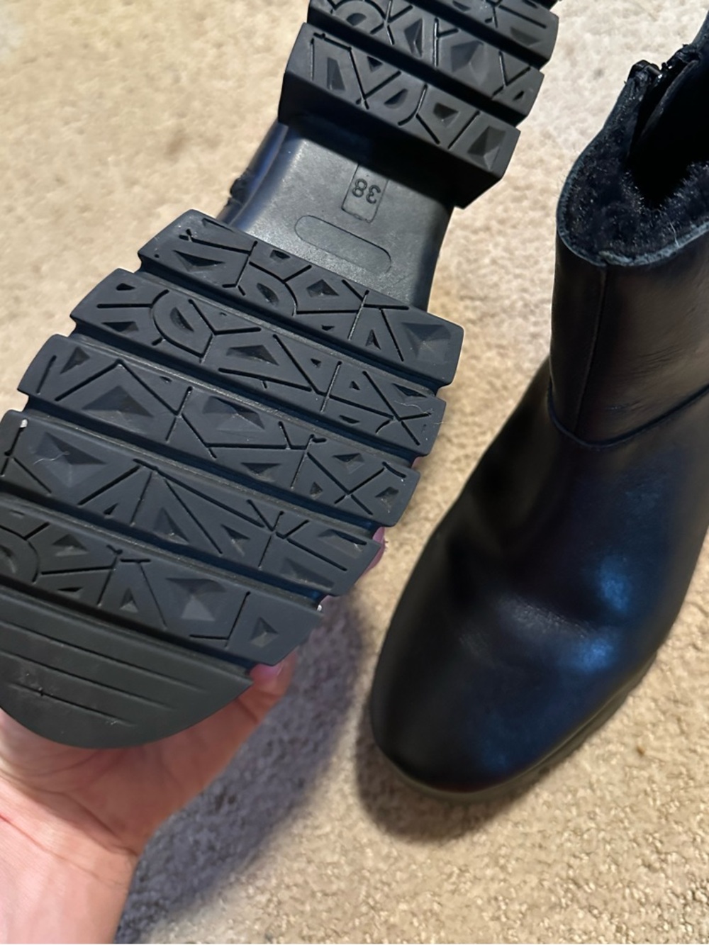 NWOT Carvela Run leather platform boots black - Picture 4 of 5